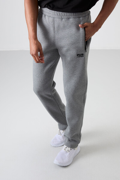 Tommylife Wholesale Carlo Standard Fit Men's Sweatpants 84942 Gray Melange - Thumbnail