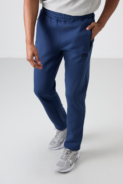 Tommylife Wholesale Carlo Standard Fit Men's Sweatpants 84942 Indigo - Thumbnail