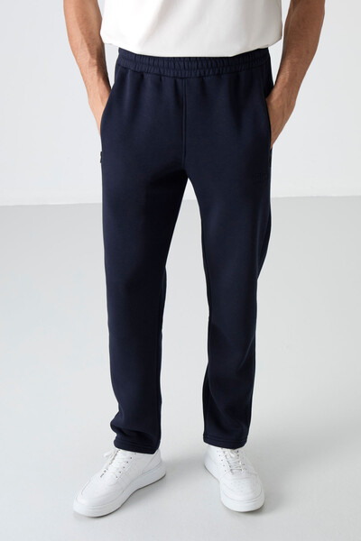 Tommylife Wholesale Carlo Standard Fit Men's Sweatpants 84942 Navy Blue - Thumbnail