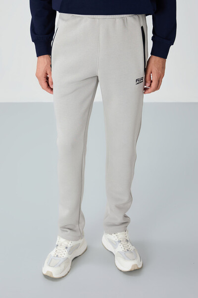 Tommylife Wholesale Carlo Standard Fit Men's Sweatpants 84942 Stone - Thumbnail