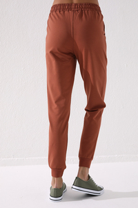 Tommylife Wholesale Cinnamon Colour High Waist Jogger Comfy Cuffed Women's Sweatpant - 94561 - Thumbnail