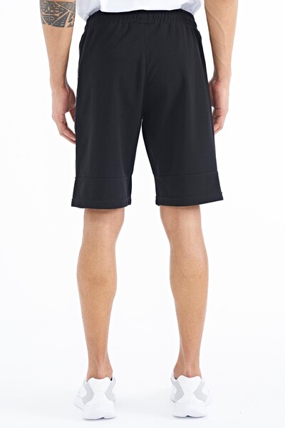 Tommylife Wholesale Clive Standard Fit Printed Men's Shorts 81249 Black - Thumbnail