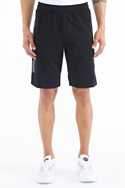 Tommylife Wholesale Clive Standard Fit Printed Men's Shorts 81249 Black - Thumbnail