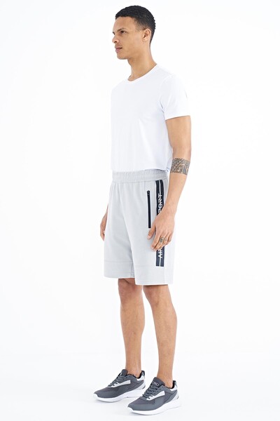 Tommylife Wholesale Clive Standard Fit Printed Men's Shorts 81249 Gray - Thumbnail