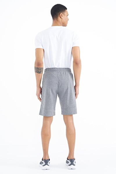 Tommylife Wholesale Clive Standard Fit Printed Men's Shorts 81249 Gray Melange - Thumbnail