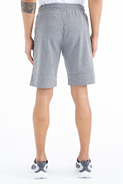 Tommylife Wholesale Clive Standard Fit Printed Men's Shorts 81249 Gray Melange - Thumbnail