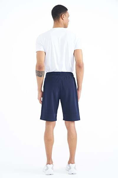 Tommylife Wholesale Clive Standard Fit Printed Men's Shorts 81249 Indigo - Thumbnail