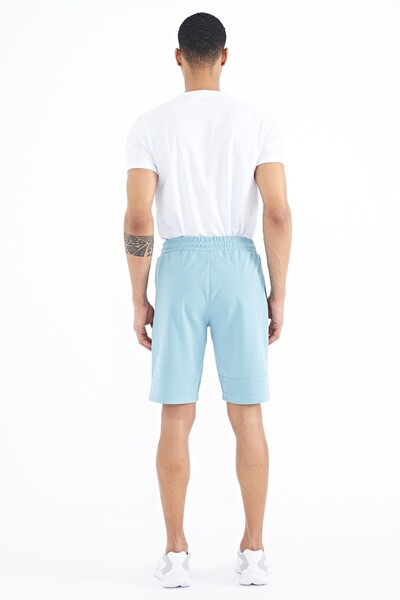 Tommylife Wholesale Clive Standard Fit Printed Men's Shorts 81249 Light Blue - Thumbnail