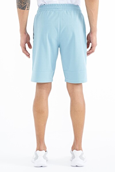 Tommylife Wholesale Clive Standard Fit Printed Men's Shorts 81249 Light Blue - Thumbnail