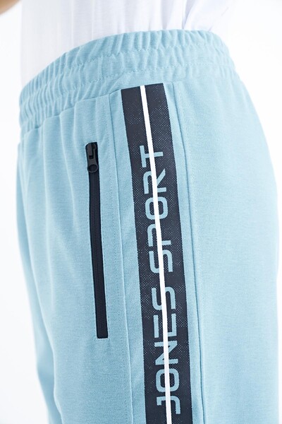 Tommylife Wholesale Clive Standard Fit Printed Men's Shorts 81249 Light Blue - Thumbnail