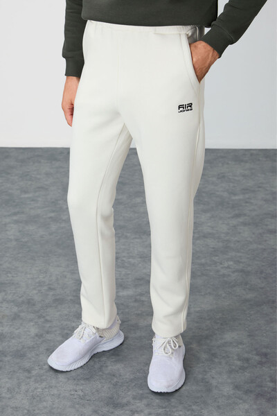 Tommylife Wholesale Colin Standard Fit Men's Sweatpants 84941 Ecru - Thumbnail