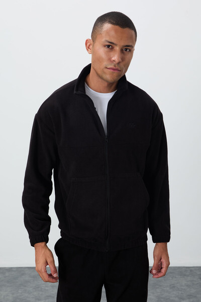 Tommylife Wholesale Comfort Fit Basic Men's Fleece Tracksuit Set 85269 Black - Thumbnail