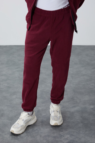 Tommylife Wholesale Comfort Fit Basic Men's Fleece Tracksuit Set 85269 Bordeaux - Thumbnail