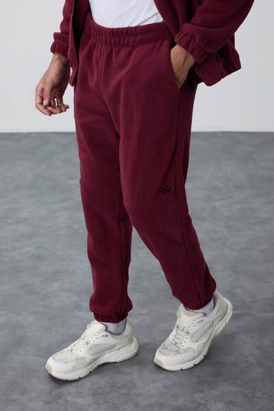 Tommylife Wholesale Comfort Fit Basic Men's Fleece Tracksuit Set 85269 Bordeaux - Thumbnail