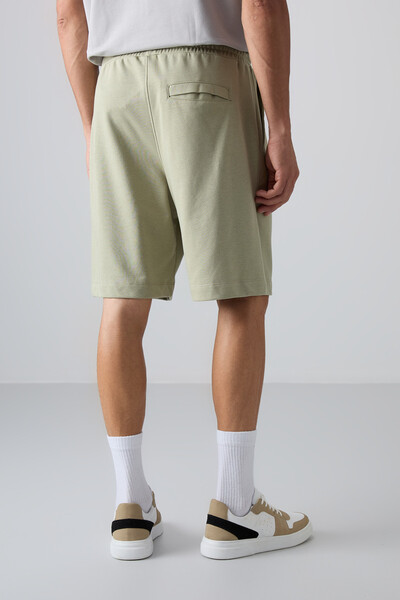 Tommylife Wholesale Comfort Fit Basic Men's Shorts 81261 Almond Green - Thumbnail