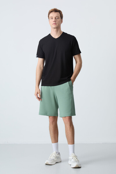 Tommylife Wholesale Comfort Fit Basic Men's Shorts 81275 Cactus - Thumbnail