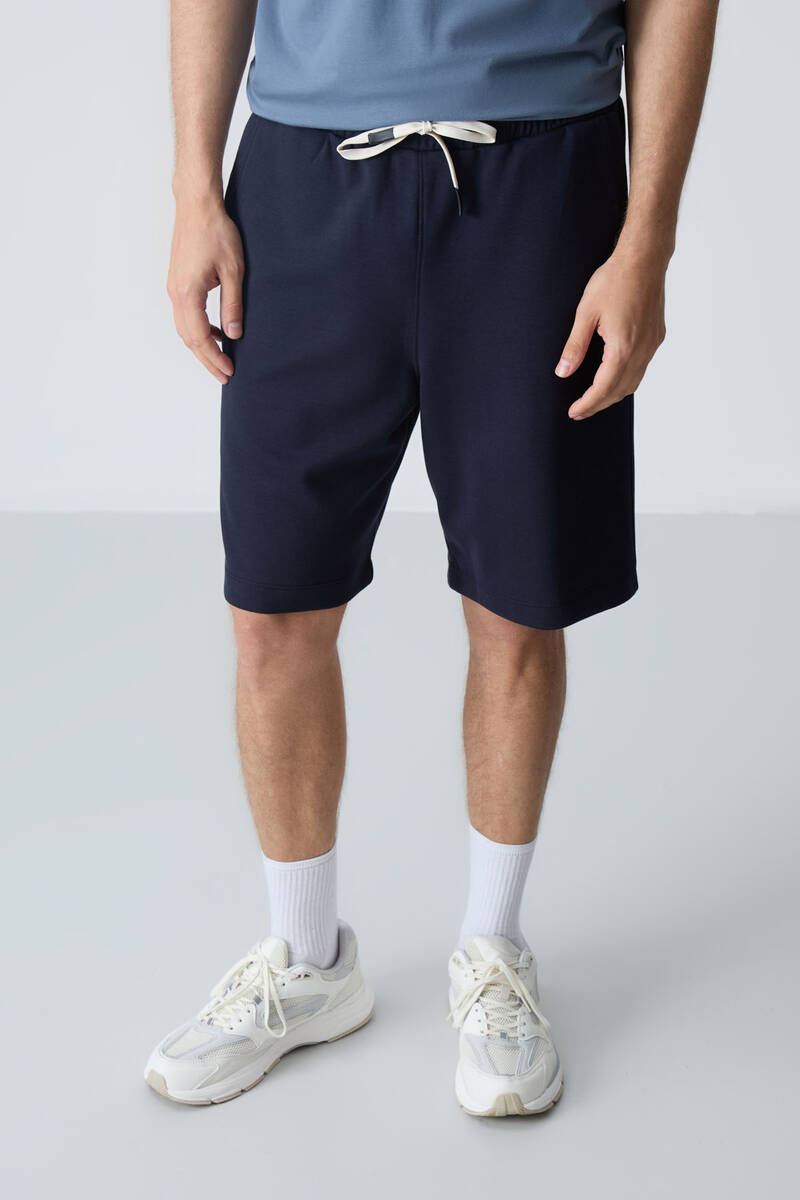 TommyLife - Tommylife Wholesale Comfort Fit Basic Men's Shorts 81275 Navy Blue