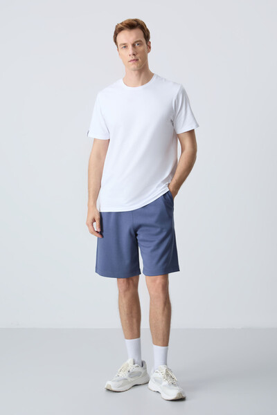 Tommylife Wholesale Comfort Fit Basic Men's Shorts 81275 Petrol - Thumbnail