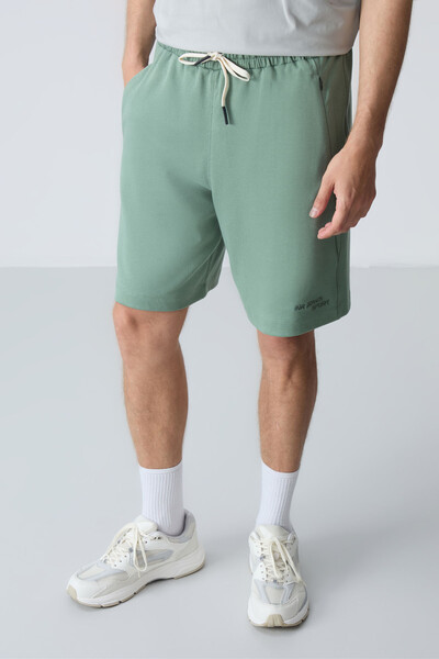 Tommylife Wholesale Comfort Fit Basic Men's Shorts 81276 Cactus - Thumbnail