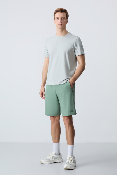 Tommylife Wholesale Comfort Fit Basic Men's Shorts 81276 Cactus - Thumbnail