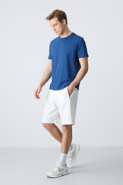 Tommylife Wholesale Comfort Fit Basic Men's Shorts 81276 Ecru - Thumbnail