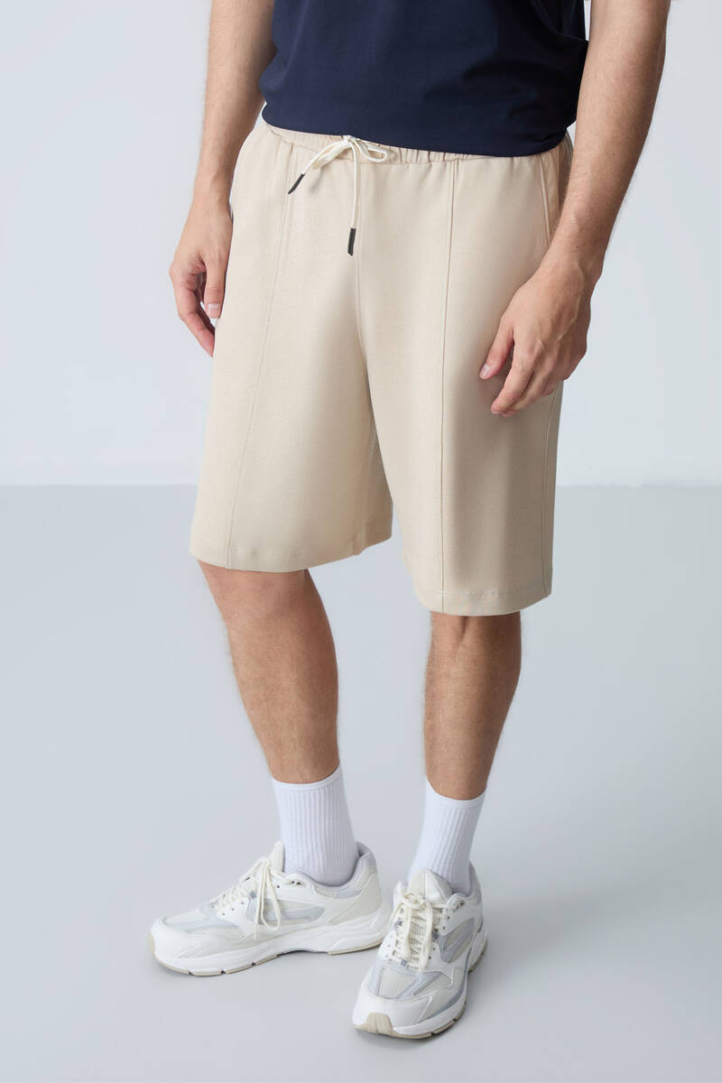 TommyLife - Tommylife Wholesale Comfort Fit Basic Men's Shorts 81277 Beige