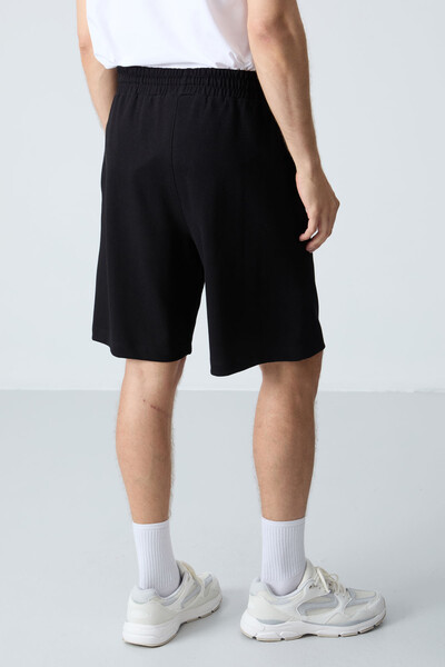 Tommylife Wholesale Comfort Fit Basic Men's Shorts 81277 Black - Thumbnail