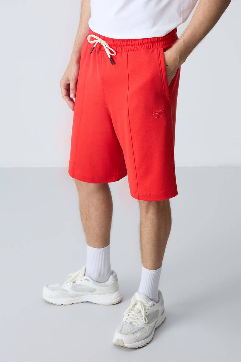 TommyLife - Tommylife Wholesale Comfort Fit Basic Men's Shorts 81277 Fiesta