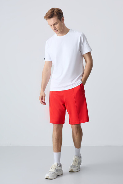 Tommylife Wholesale Comfort Fit Basic Men's Shorts 81277 Fiesta - Thumbnail