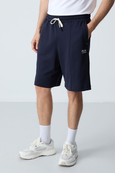 Tommylife Wholesale Comfort Fit Basic Men's Shorts 81277 Navy Blue - Thumbnail