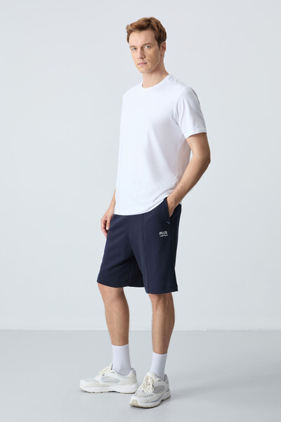 Tommylife Wholesale Comfort Fit Basic Men's Shorts 81277 Navy Blue - Thumbnail