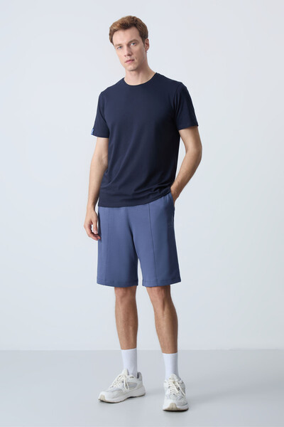 Tommylife Wholesale Comfort Fit Basic Men's Shorts 81277 Petrol - Thumbnail