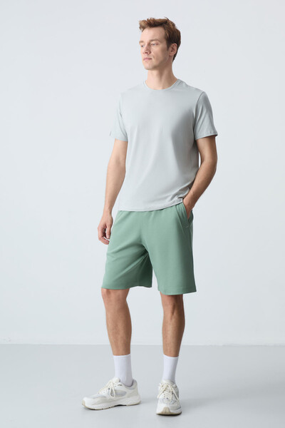 Tommylife Wholesale Comfort Fit Basic Men's Shorts 81278 Cactus - Thumbnail