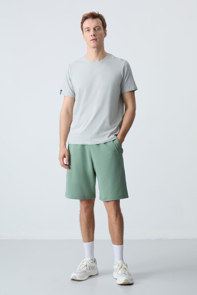 Tommylife Wholesale Comfort Fit Basic Men's Shorts 81278 Cactus - Thumbnail