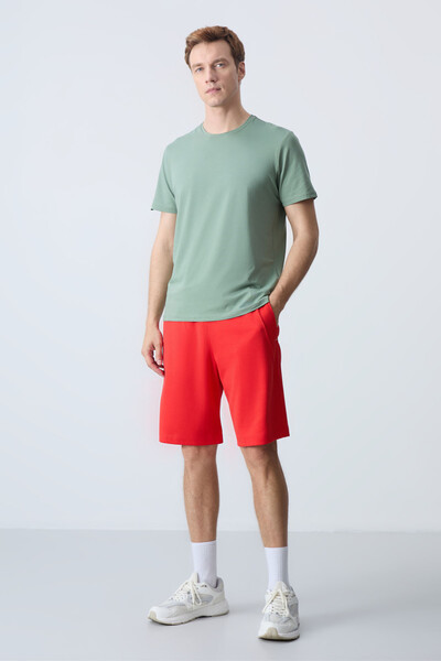 Tommylife Wholesale Comfort Fit Basic Men's Shorts 81278 Fiesta - Thumbnail