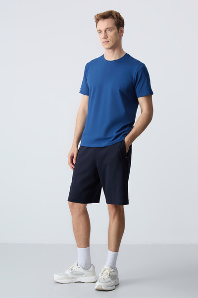 Tommylife Wholesale Comfort Fit Basic Men's Shorts 81278 Navy Blue - Thumbnail