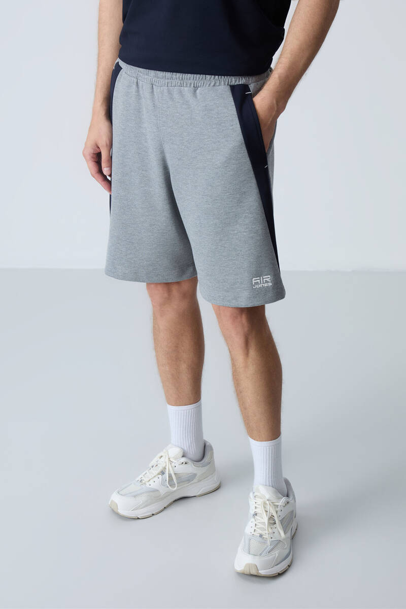 TommyLife - Tommylife Wholesale Comfort Fit Basic Men's Shorts 81280 Gray Melange