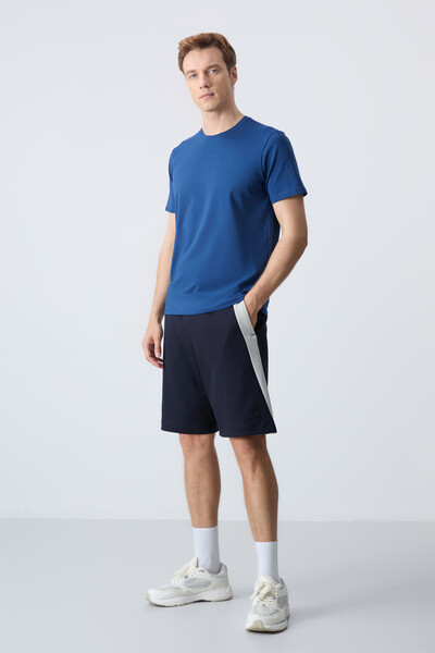 Tommylife Wholesale Comfort Fit Basic Men's Shorts 81280 Navy Blue - Thumbnail