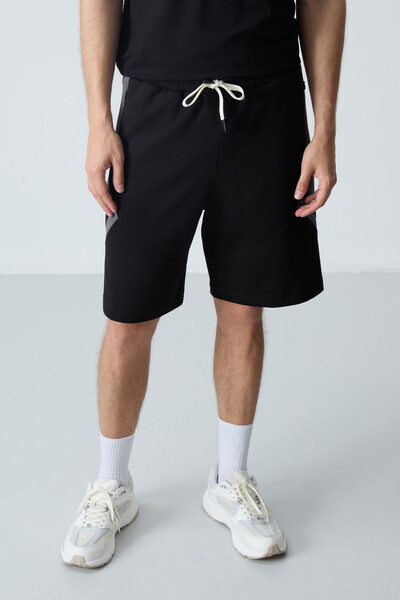 Tommylife Wholesale Comfort Fit Basic Men's Shorts 81281 Black - Thumbnail