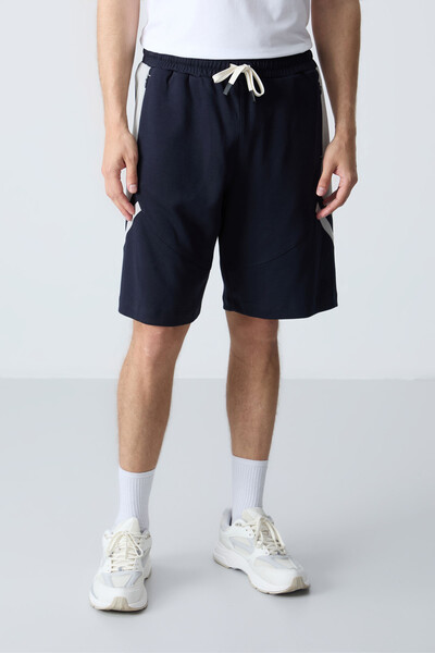 Tommylife Wholesale Comfort Fit Basic Men's Shorts 81281 Navy Blue - Thumbnail