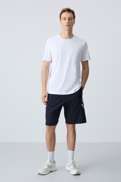 Tommylife Wholesale Comfort Fit Basic Men's Shorts 81281 Navy Blue - Thumbnail