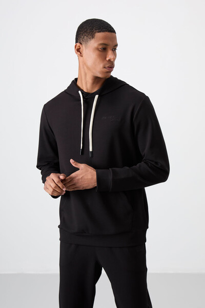 Tommylife Wholesale Comfort Fit Basic Men's Tracksuit Set 85255 Black - Thumbnail