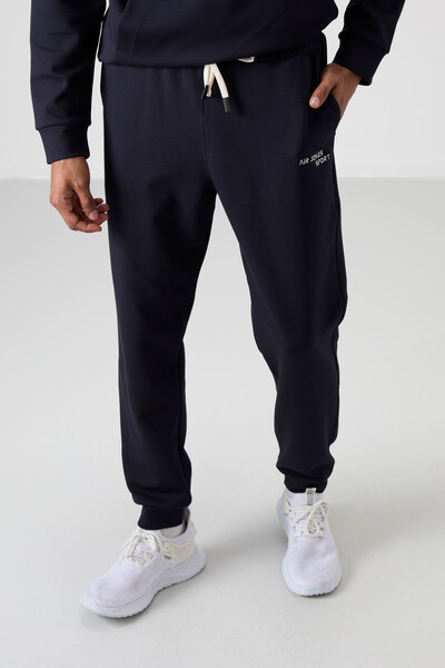 Tommylife Wholesale Comfort Fit Basic Men's Tracksuit Set 85255 Navy Blue - Thumbnail