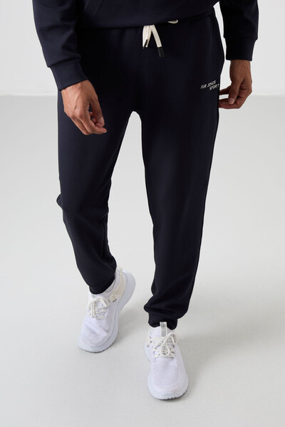 Tommylife Wholesale Comfort Fit Basic Men's Tracksuit Set 85255 Navy Blue - Thumbnail