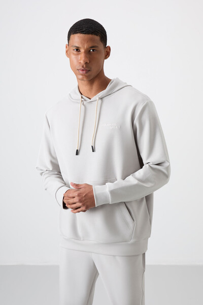 Tommylife Wholesale Comfort Fit Basic Men's Tracksuit Set 85255 Stone - Thumbnail