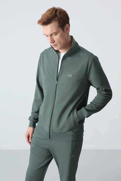 Tommylife Wholesale Comfort Fit Basic Men's Tracksuit Set 85260 Khaki - Thumbnail