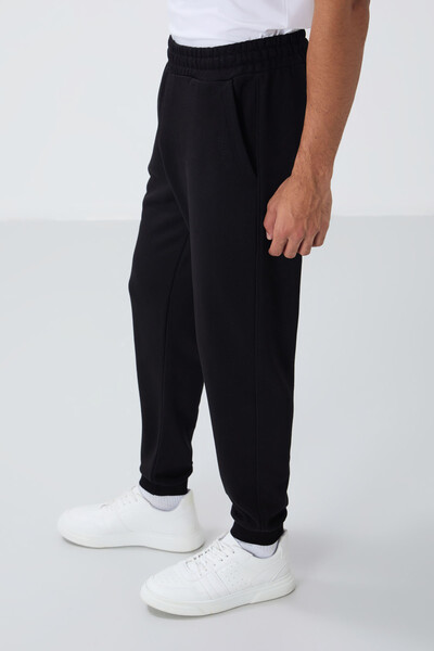 Tommylife Wholesale Comfort Fit Basic Men's Tracksuit Set 85262 Black - Thumbnail