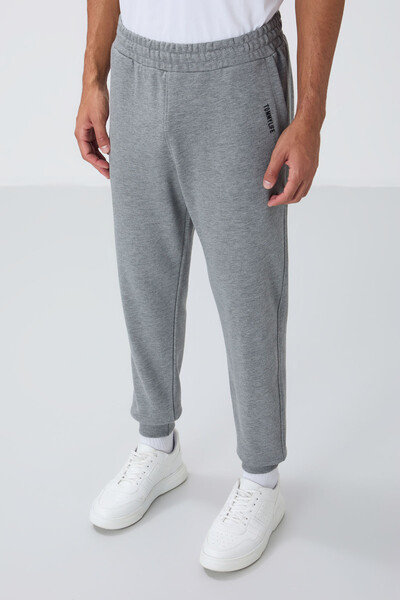 Tommylife Wholesale Comfort Fit Basic Men's Tracksuit Set 85262 Gray Melange - Thumbnail