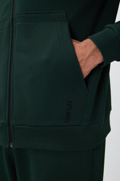 Tommylife Wholesale Comfort Fit Basic Men's Tracksuit Set 85262 Pine Green - Thumbnail