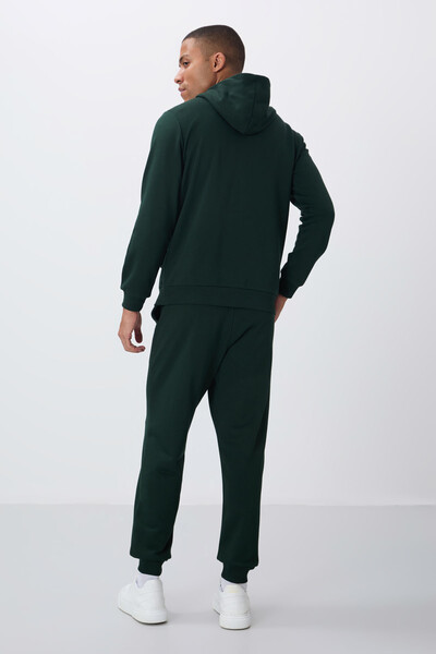 Tommylife Wholesale Comfort Fit Basic Men's Tracksuit Set 85262 Pine Green - Thumbnail